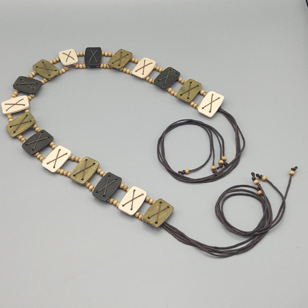 Wood Beads Beaded Belt